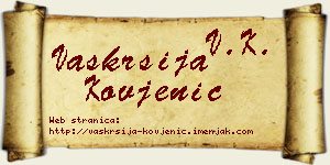 Vaskrsija Kovjenić vizit kartica